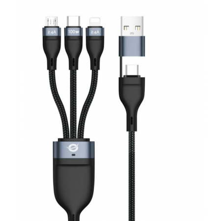 Cabo Conceptronic ETTA 3-in-1  USB/USBC P/ USBC/LIGHTNING/M.USB 5A